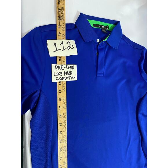 RLX Ralph Lauren Polo Shirt Small Blue Green Accents Performance Golf Activewear - Picture 4 of 10